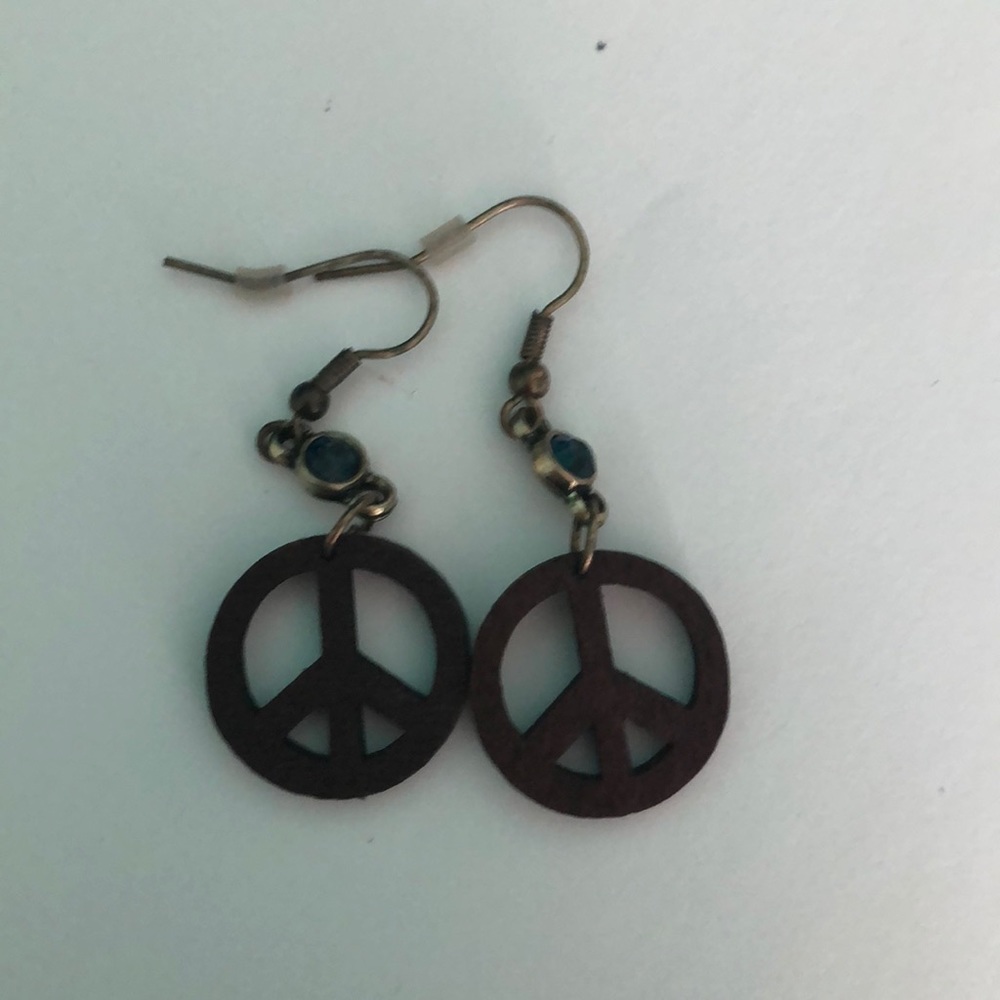 Wood peace Earrings